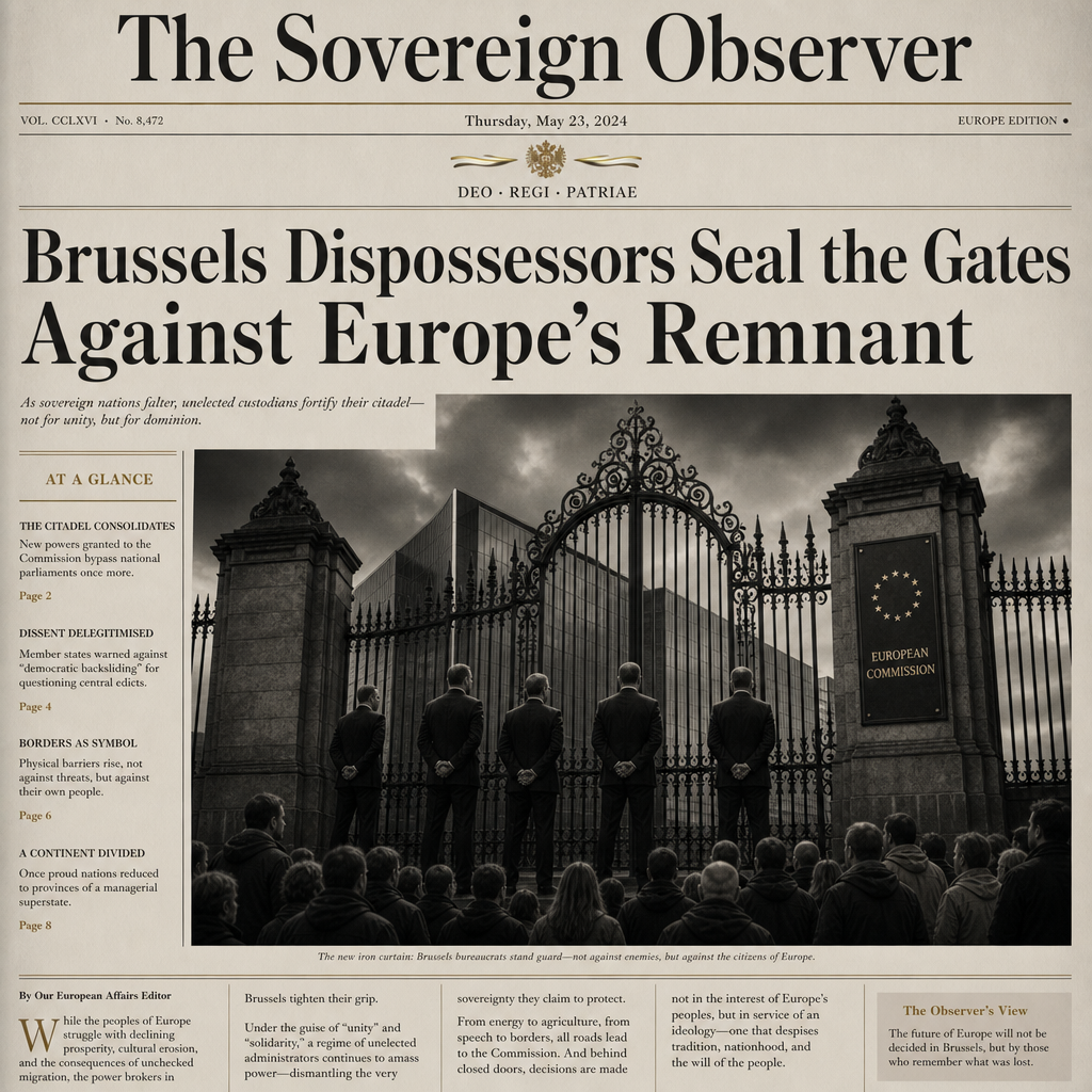Brussels Dispossessors Seal the Gates Against Europe's Remnant