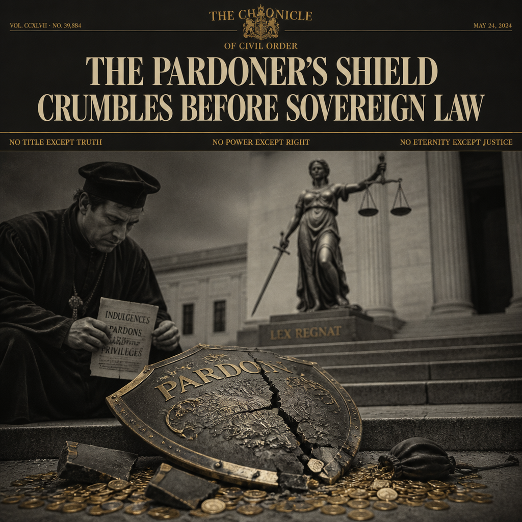 The Pardoner’s Shield Crumbles Before Sovereign Law