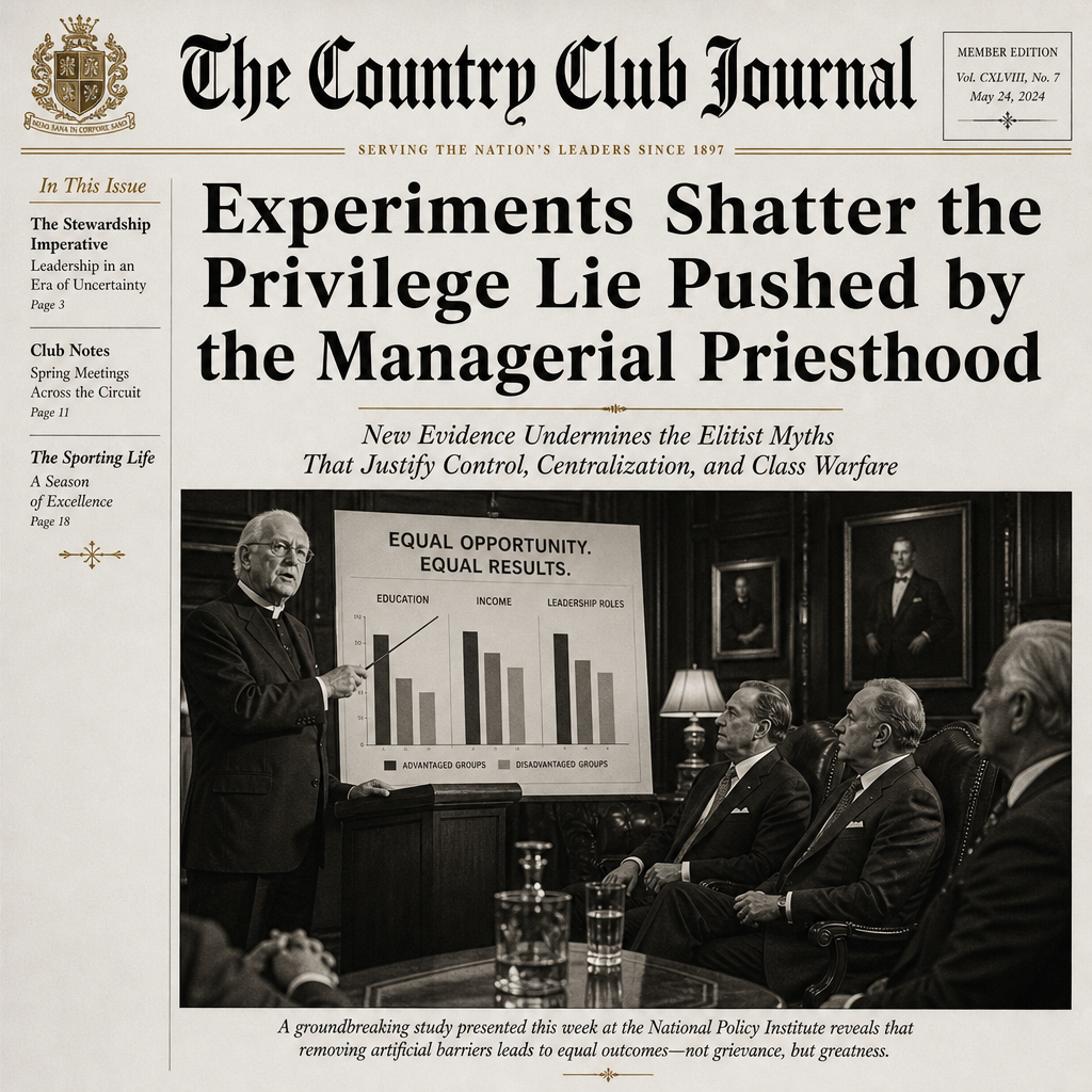 Experiments Shatter the Privilege Lie Pushed by the Managerial Priesthood