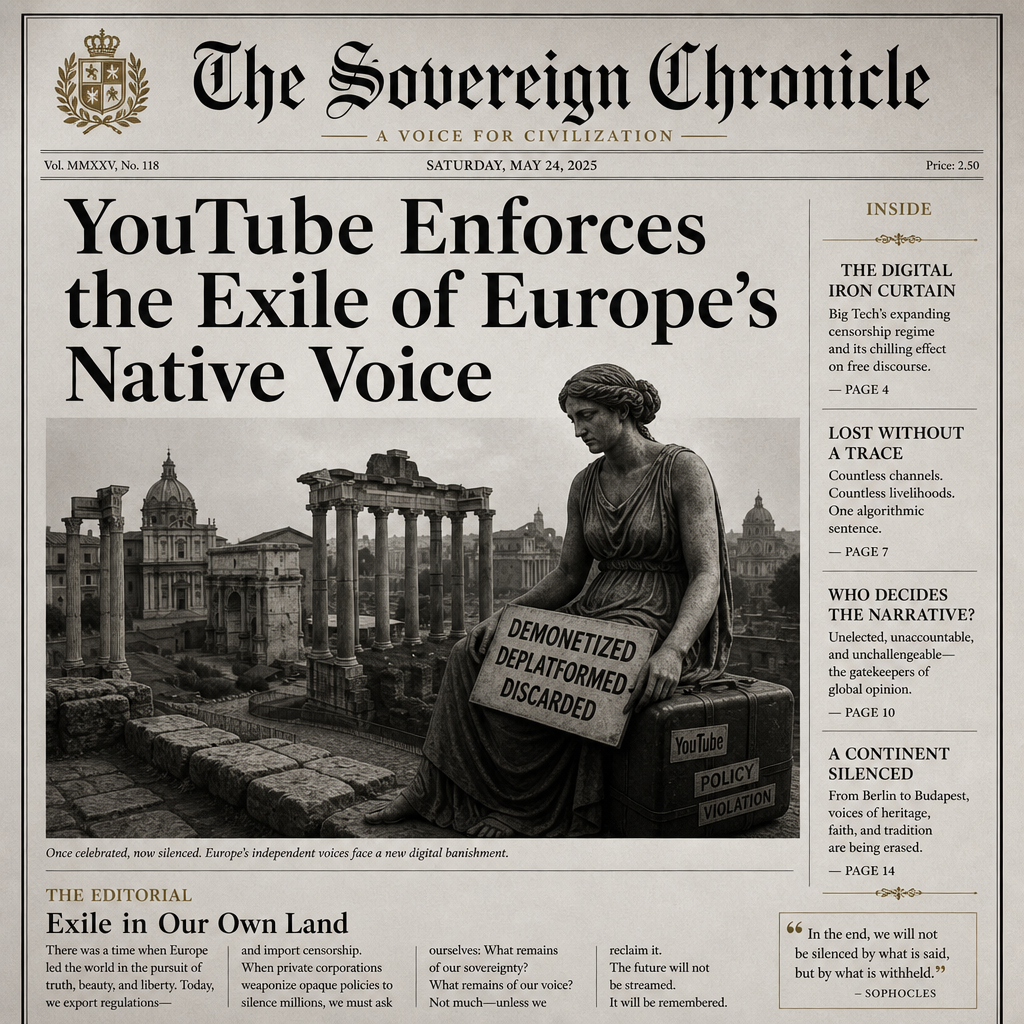 YouTube Enforces the Exile of Europe's Native Voice