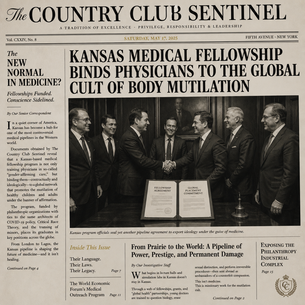Kansas Medical Fellowship Binds Physicians to the Global Cult of Body Mutilation