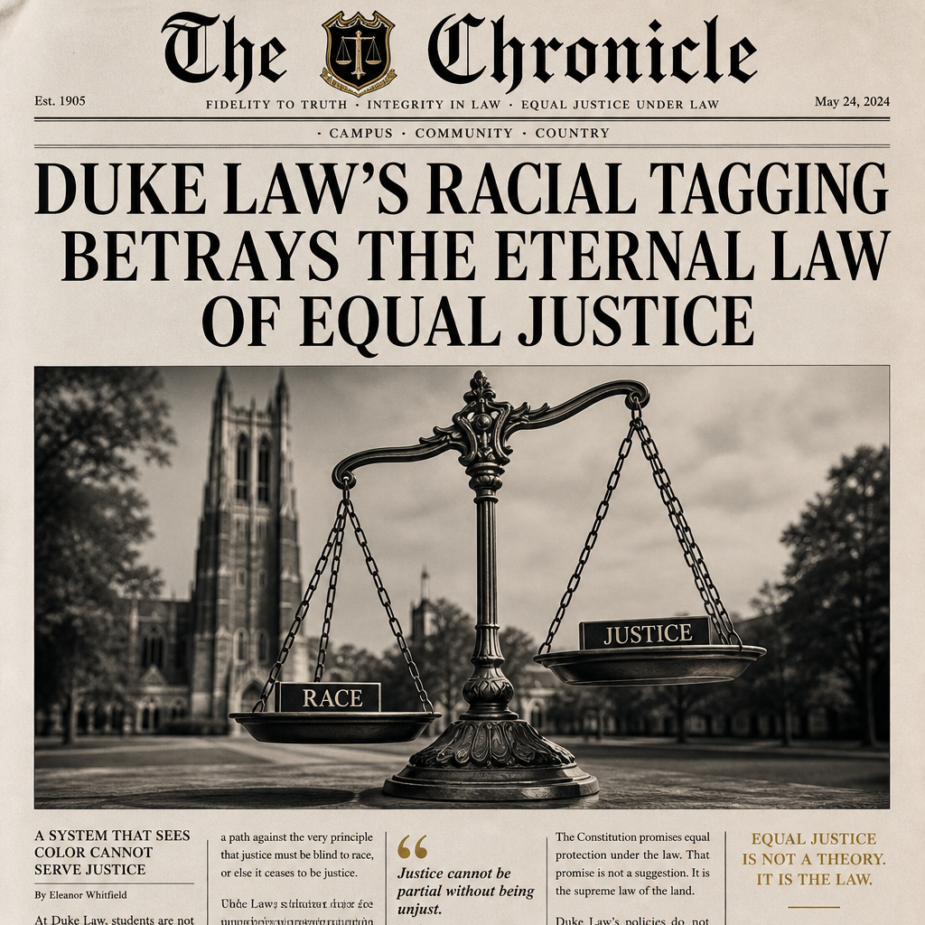 Duke Law's Racial Tagging Betrays the Eternal Law of Equal Justice