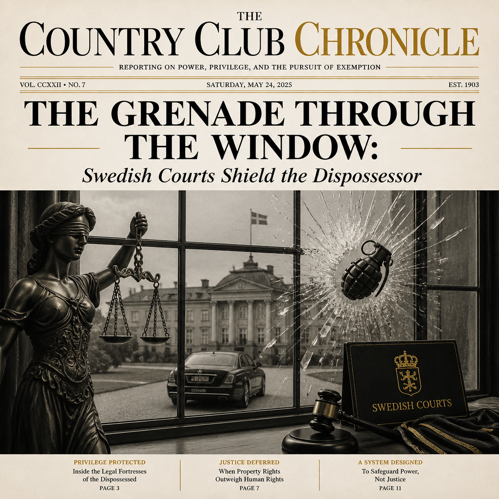 The Grenade Through the Window: Swedish Courts Shield the Dispossessor