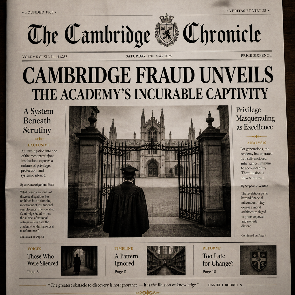 Cambridge Fraud Unveils the Academy's Incurable Captivity