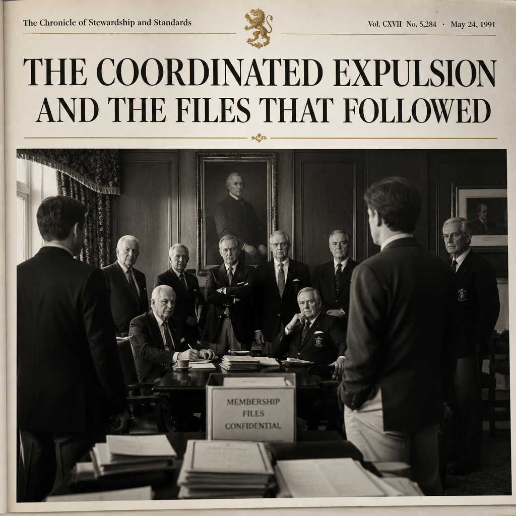 The Coordinated Expulsion and the Files That Followed